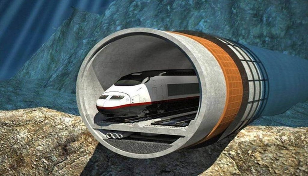 Tunnel de Gibraltar des trains navettes entre le Maroc et l'Espagne